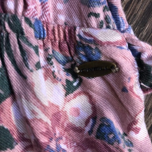 SALE!! O'Neill Floral Crossback Rosemary Pink Romper - Picture 3 of 7